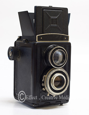 Old black Twin lens reflex camera