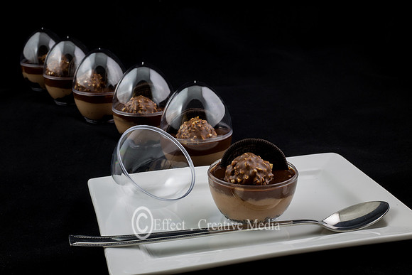 chocolate cream desert in a personal cup