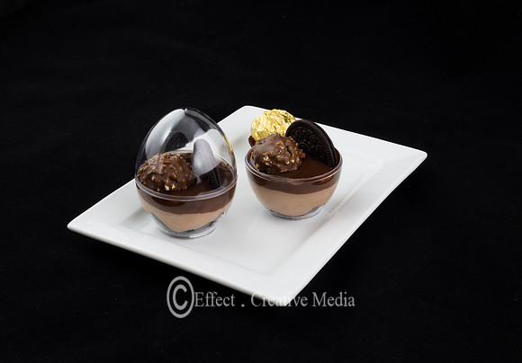 chocolate cream desert in a personal cup