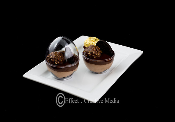 chocolate cream desert in a personal cup