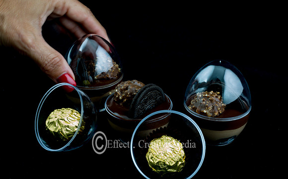 chocolate cream desert in a personal cup