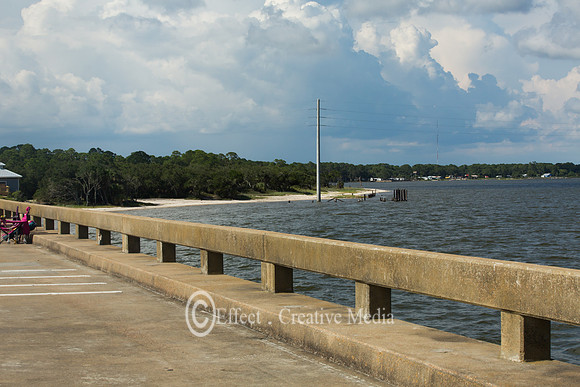 deserted road bridge to ST George Island Florida USA