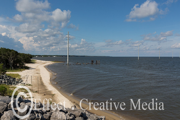 The shore  near the bridge to ST George Island Florida USA