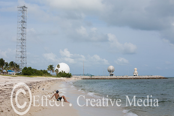 young boy sunbathing in the  beach of Key West Florida, USA, Rad